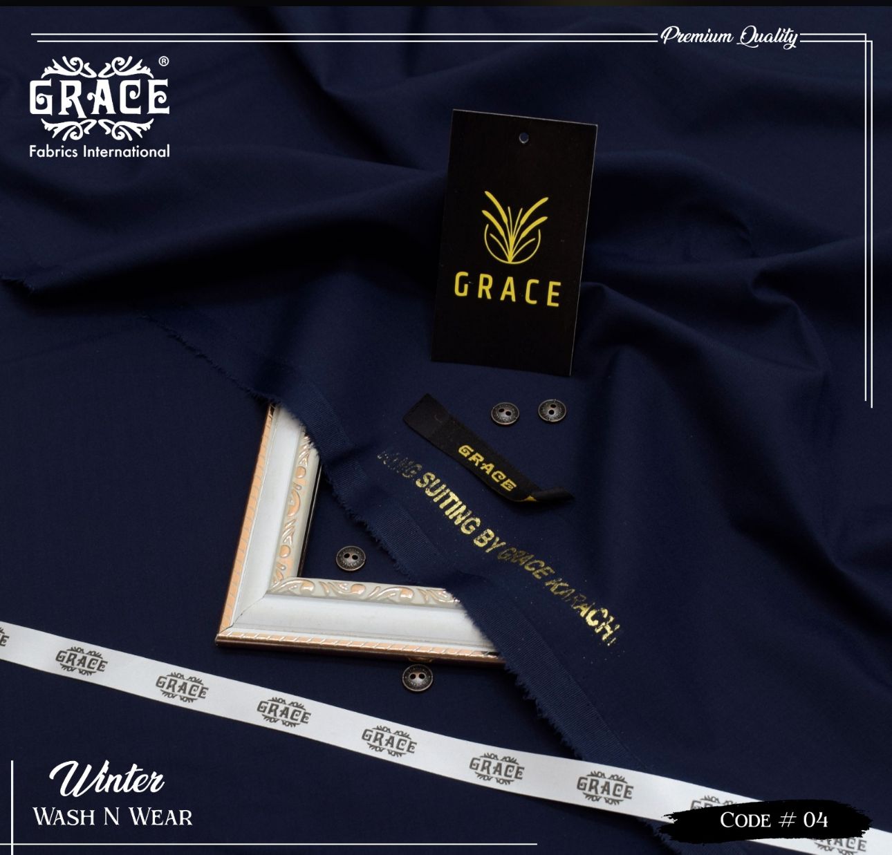 Grace Presents – Exclusive Summer Collection 2025 Gents Unstitched Suiting G 04