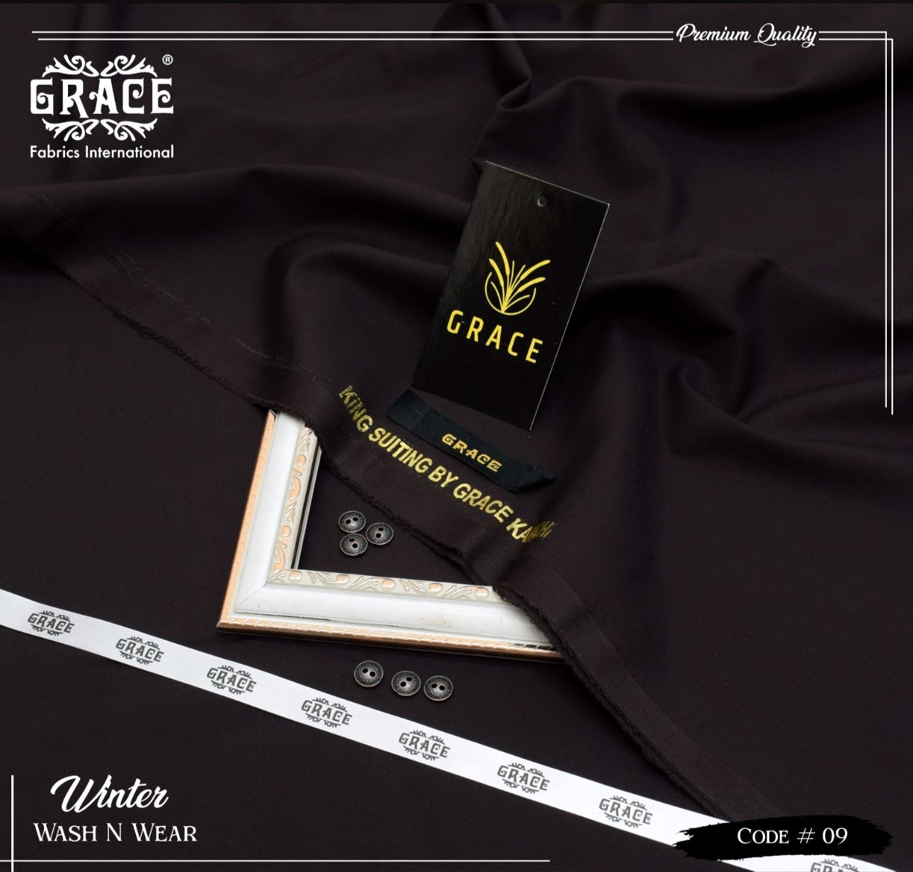 Grace Presents – Exclusive Summer Collection 2025 Gents Unstitched Suiting G 09