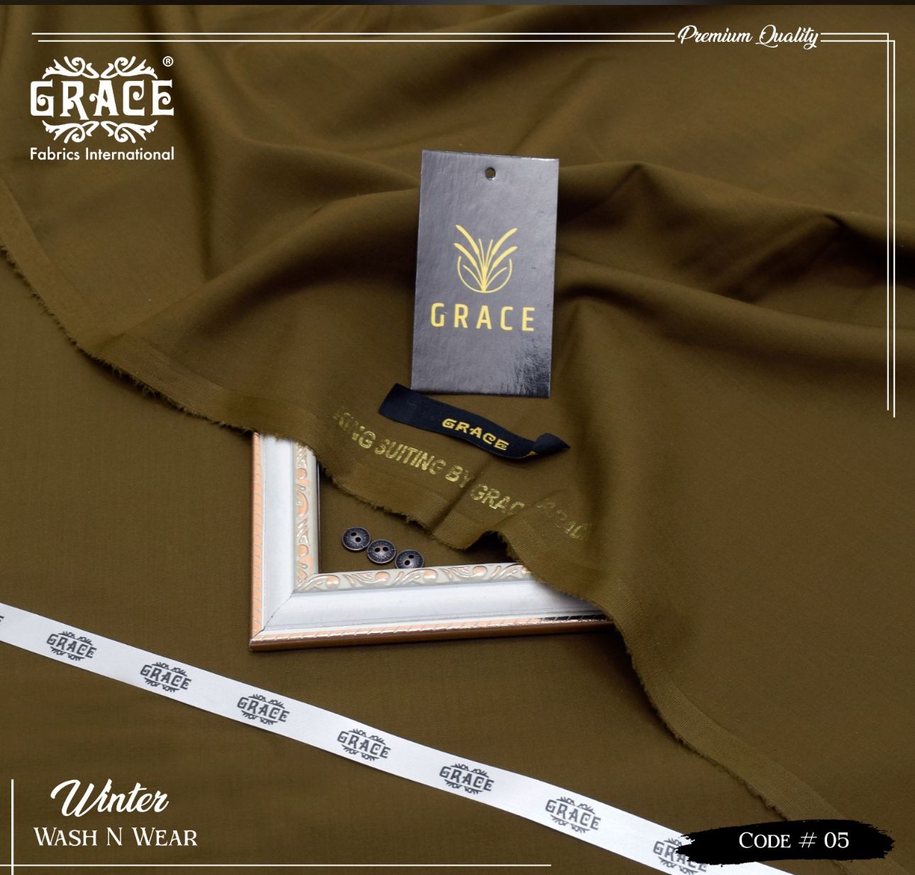 Grace Presents – Exclusive Summer Collection 2025 Gents Unstitched Suiting G 05