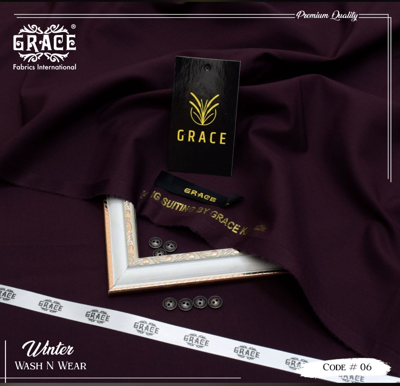 Grace Presents – Exclusive Summer Collection 2025 Gents Unstitched Suiting G 06