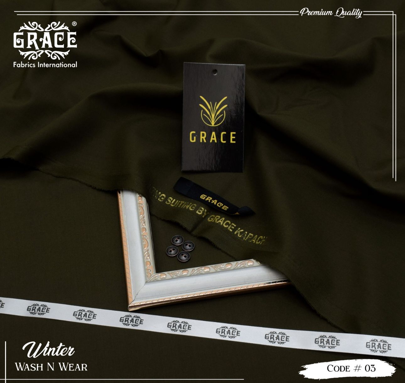 Grace Presents – Exclusive Summer Collection 2025 Gents Unstitched Suiting G 03