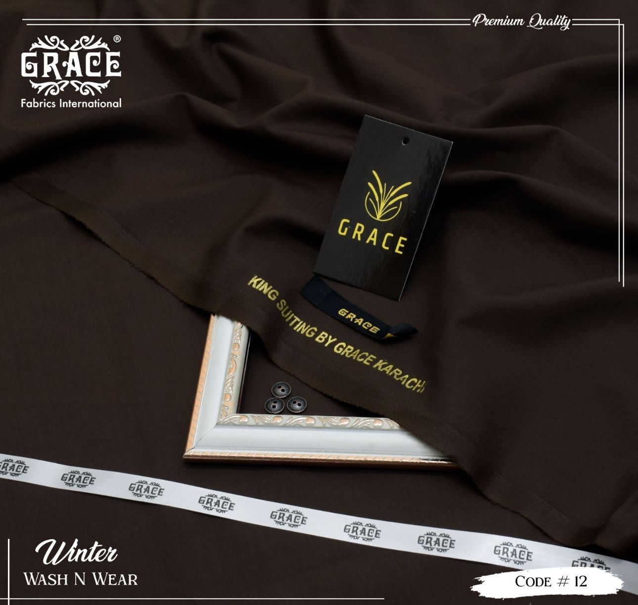 Grace Presents – Exclusive Summer Collection 2025 Gents Unstitched Suiting G 12