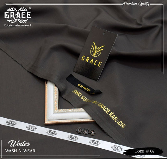 Grace Presents – Exclusive Summer Collection 2025 Gents Unstitched Suiting G 07